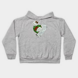 Splash Silkie Chicken In An Ugly Christmas Sweater & Bow Kids Hoodie